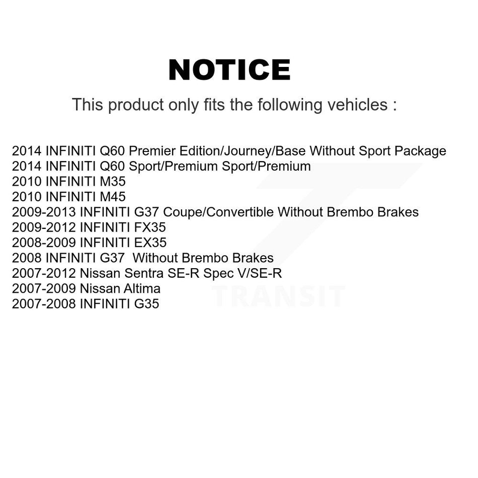 Rear Ceramic Disc Brake Pads NWF-PRC1288 For Nissan Sentra INFINITI Altima G37 G35 FX35 EX35 Q60 M35