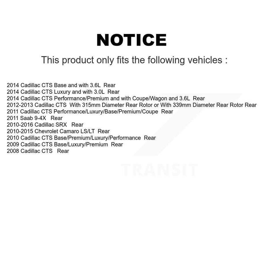 Rear Ceramic Disc Brake Pads NWF-PRC1337 For Cadillac Chevrolet Camaro SRX CTS Saab 9-4X