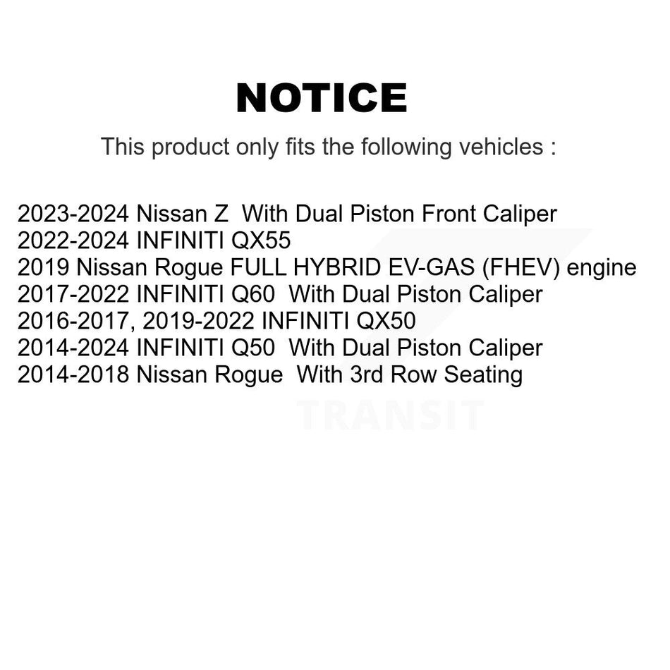 Front Ceramic Disc Brake Pads NWF-PRC1736 For Nissan Rogue INFINITI Q50 QX50 Q60 QX55 Z