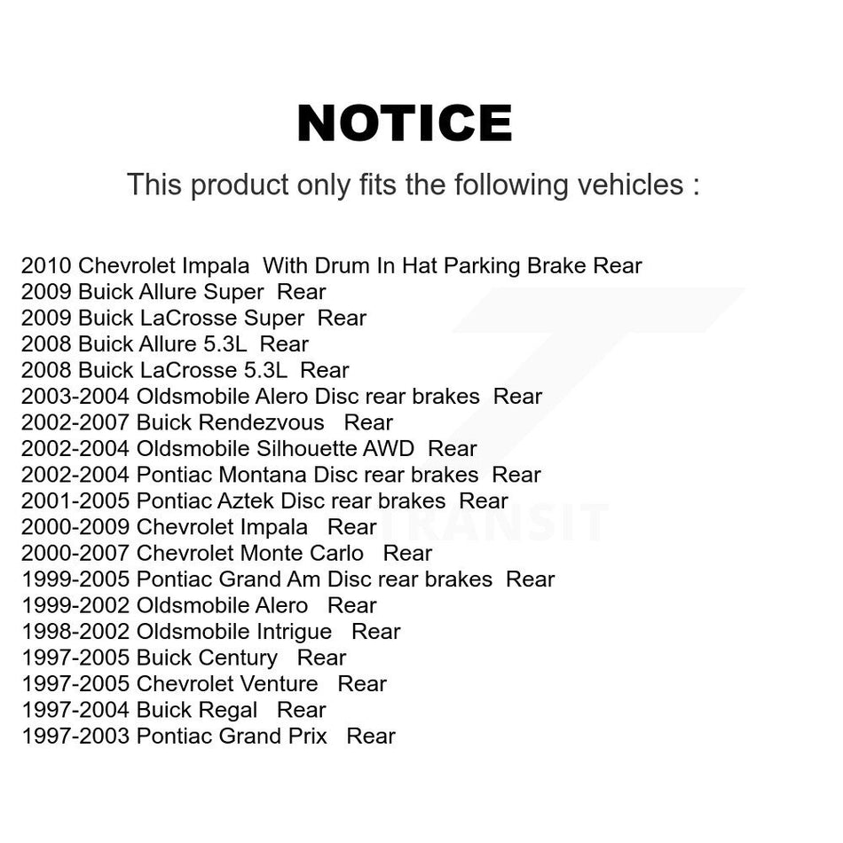 Rear Ceramic Disc Brake Pads NWF-PRC698 For Chevrolet Impala Buick Pontiac Century Grand Am Oldsmobile Rendezvous Monte Carlo Prix Venture Alero Regal Intrigue LaCrosse Montana Aztek Silhouette Allure