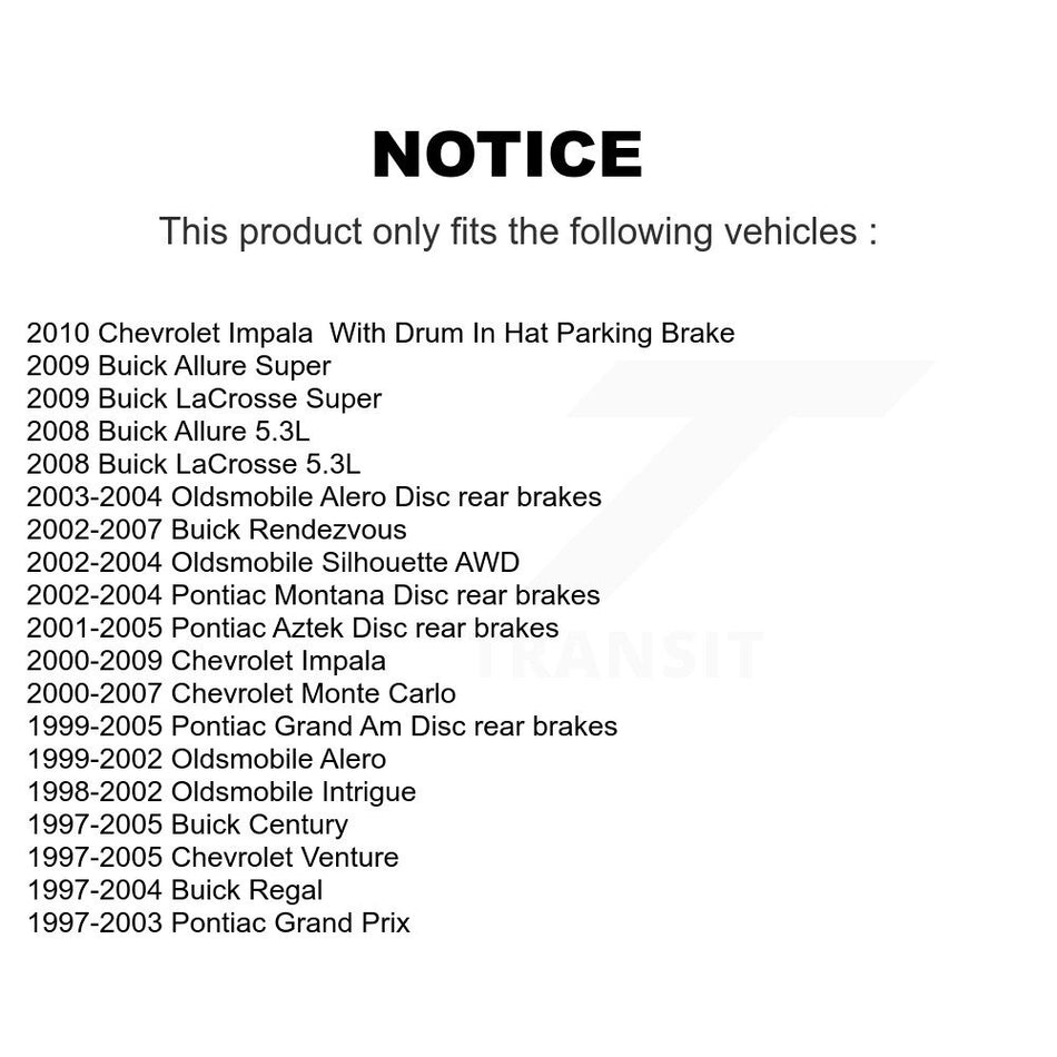 Rear Ceramic Disc Brake Pads NWF-PRC698 For Chevrolet Impala Buick Pontiac Grand Am Century LaCrosse