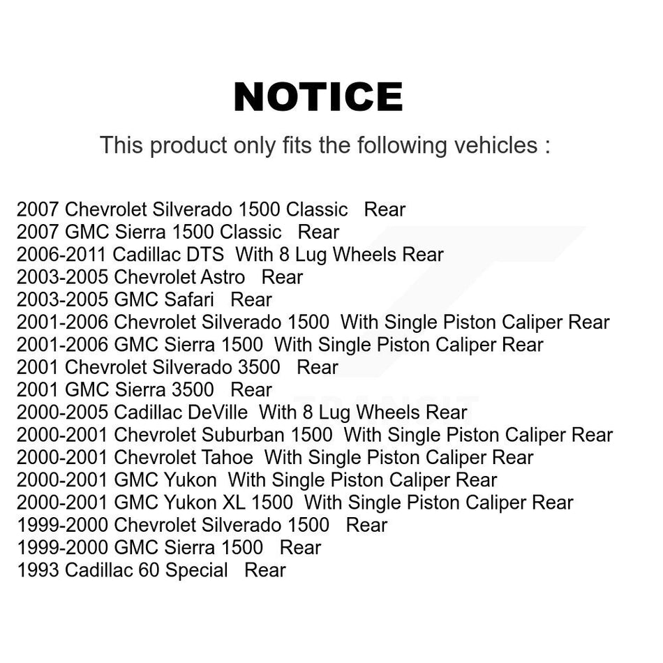 Rear Ceramic Disc Brake Pads NWF-PRC792A For Chevrolet Silverado 1500 GMC Sierra Cadillac DeVille Tahoe DTS Classic Suburban Astro Yukon XL 3500 Safari 60 Special