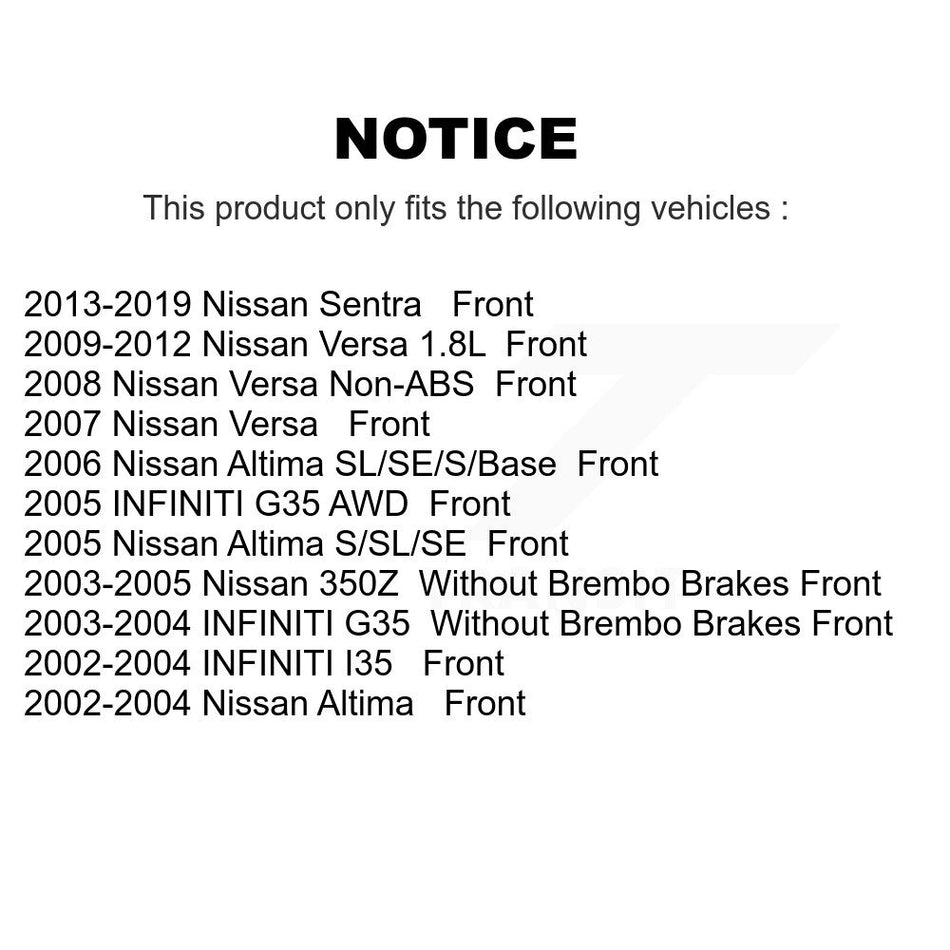 Front Ceramic Disc Brake Pads NWF-PRC815A For Nissan Sentra Altima Versa INFINITI G35 350Z I35