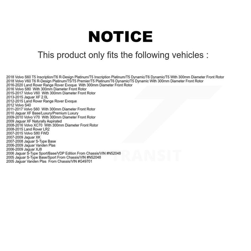 Front Semi-Metallic Disc Brake Pads NWF-PRM1241 For Volvo Land Rover Range Evoque XC70 S60 LR2 V60