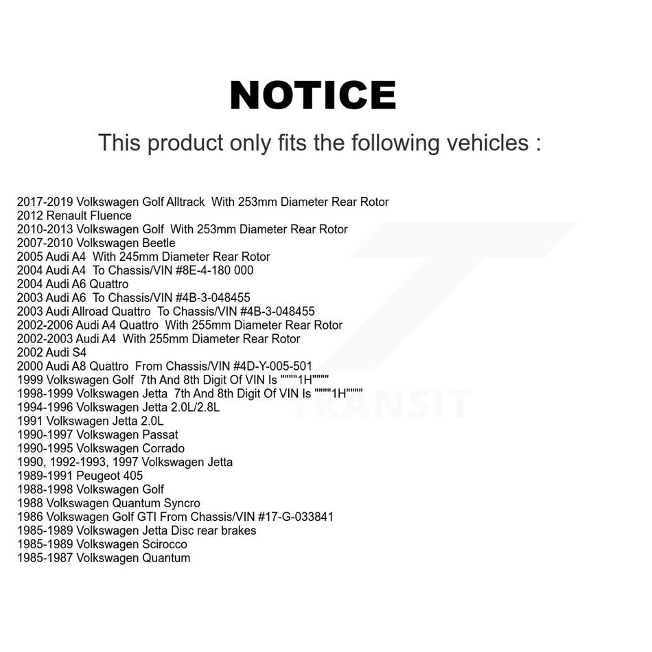 Rear Semi-Metallic Disc Brake Pads NWF-PRM340 For Volkswagen Golf Audi Alltrack A4 Quattro Beetle A6