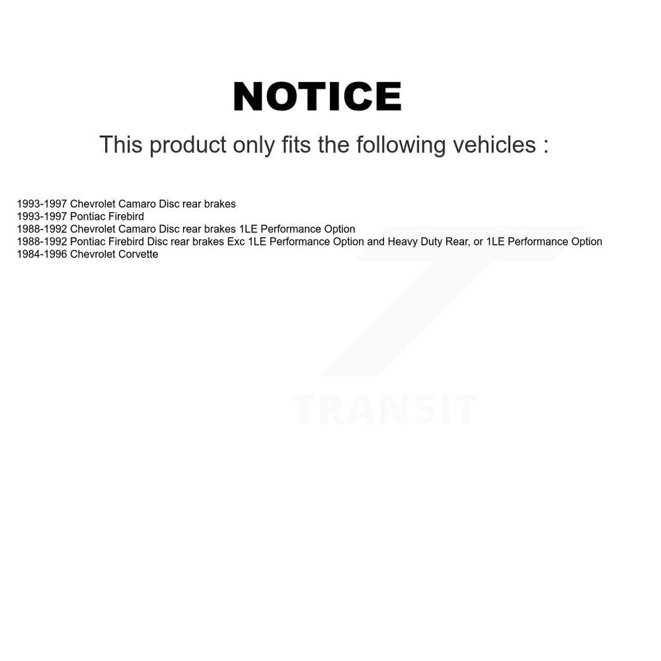 Rear Semi-Metallic Disc Brake Pads NWF-PRM413 For Chevrolet Corvette Camaro Pontiac Firebird