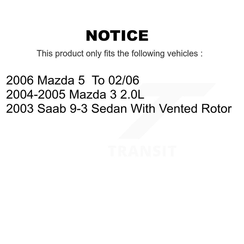 Rear Semi-Metallic Disc Brake Pads NWF-PRM973 For Mazda 3 5 Saab 9-3