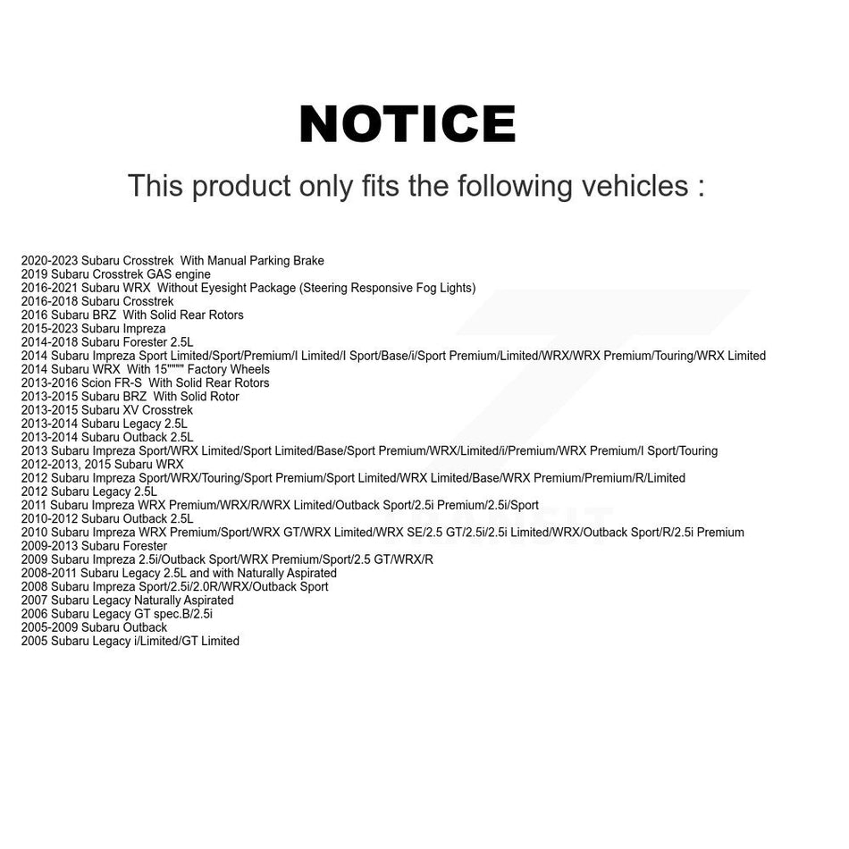 Rear Ceramic Disc Brake Pads NWF-PTC1114 For Subaru Crosstrek Impreza Forester Outback XV WRX Legacy