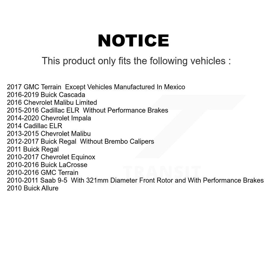 Front Ceramic Disc Brake Pads NWF-PTC1421 For Chevrolet Equinox GMC Terrain Buick Malibu Impala ELR