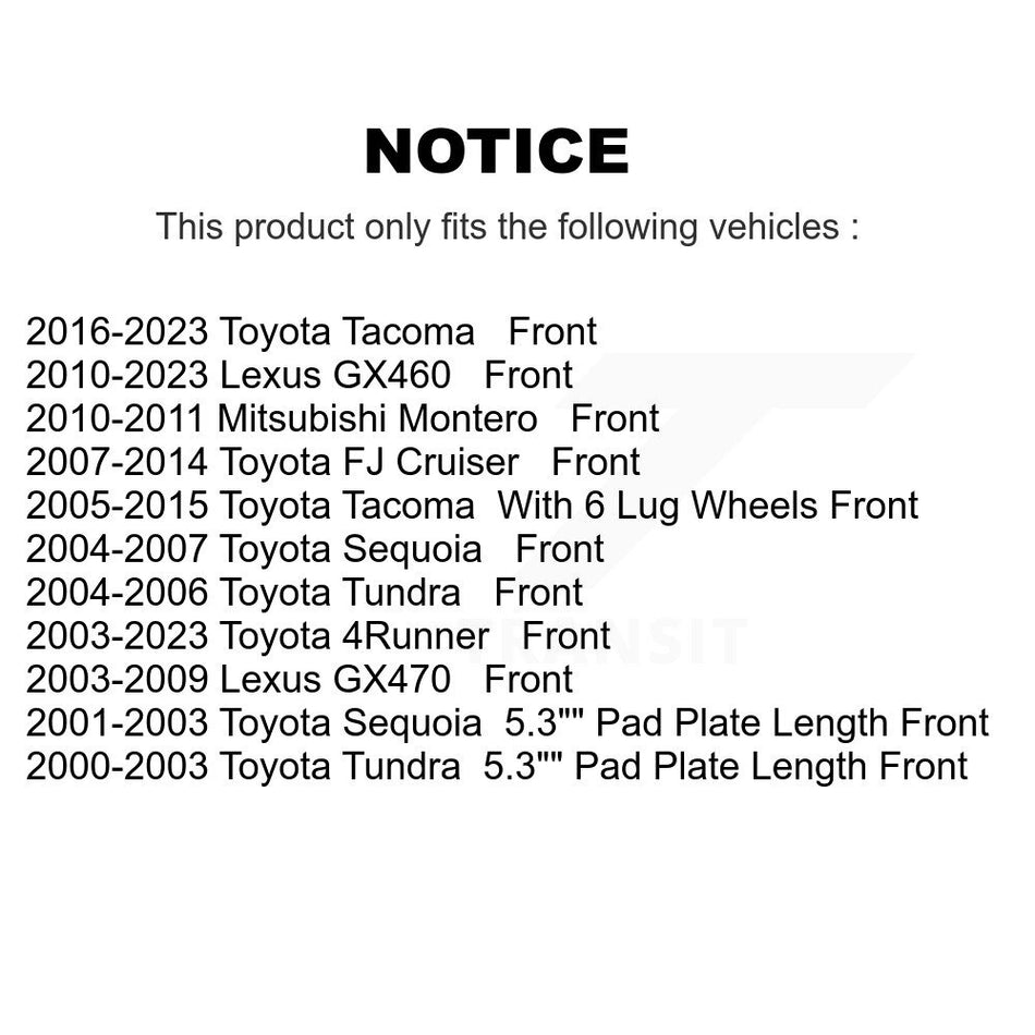 Front Ceramic Disc Brake Pads NWF-PTC976A For Toyota Tacoma 4Runner Tundra Lexus Sequoia GX460 FJ Cruiser GX470 Mitsubishi Montero