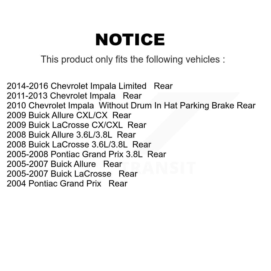 Rear Ceramic Disc Brake Pads NWF-PTC999 For Chevrolet Impala Pontiac Grand Prix Buick LaCrosse Limited Allure