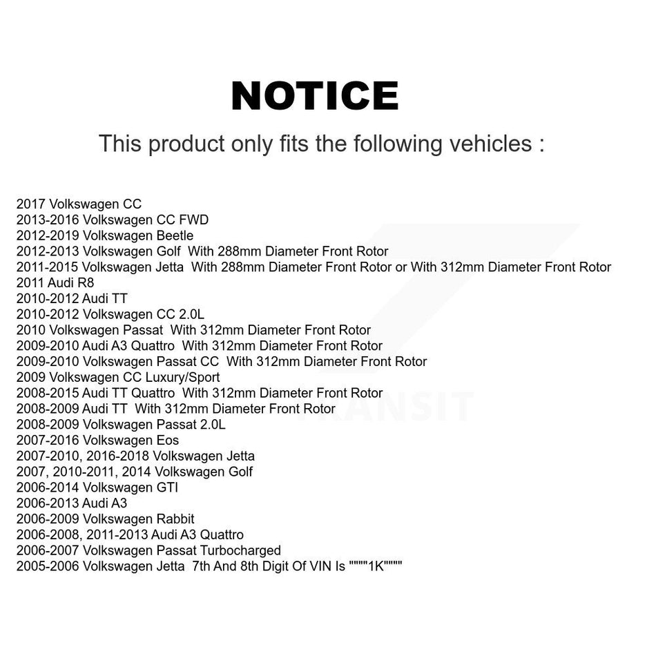 Front Semi-Metallic Disc Brake Pads NWF-PTM1107 For Volkswagen Jetta Golf Beetle Rabbit Audi GTI Eos