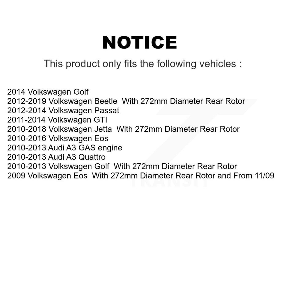 Rear Semi-Metallic Disc Brake Pads NWF-PTM1456 For Volkswagen Jetta Golf Beetle Passat GTI Eos Audi