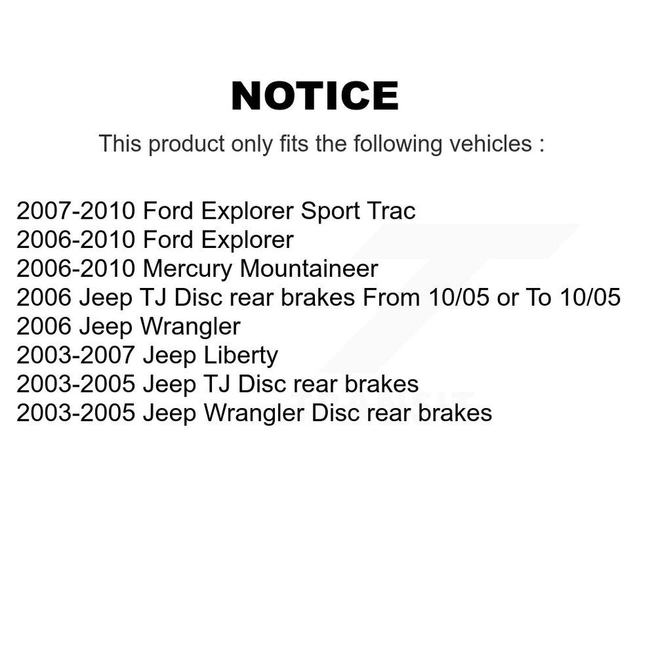 Rear Semi-Metallic Disc Brake Pads NWF-PTM981 For Jeep Liberty Ford Wrangler Explorer Sport Trac TJ