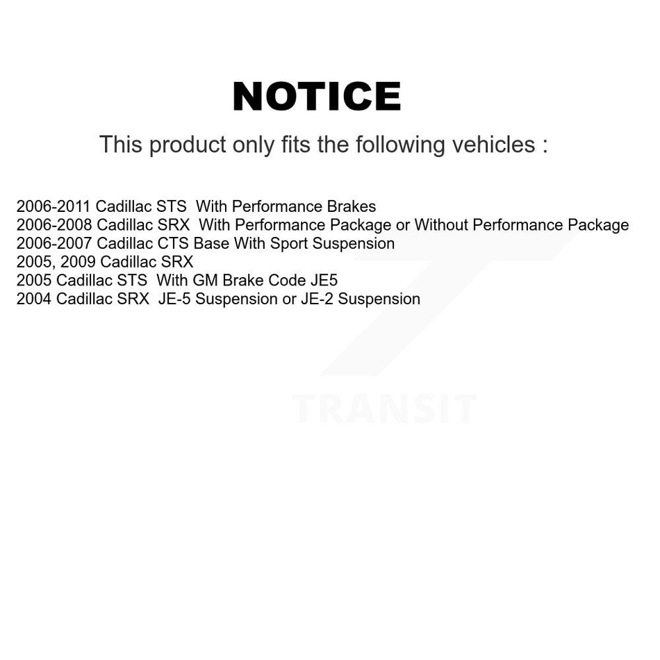 Rear Semi-Metallic Disc Brake Pads PPF-D1020 For Cadillac CTS SRX STS