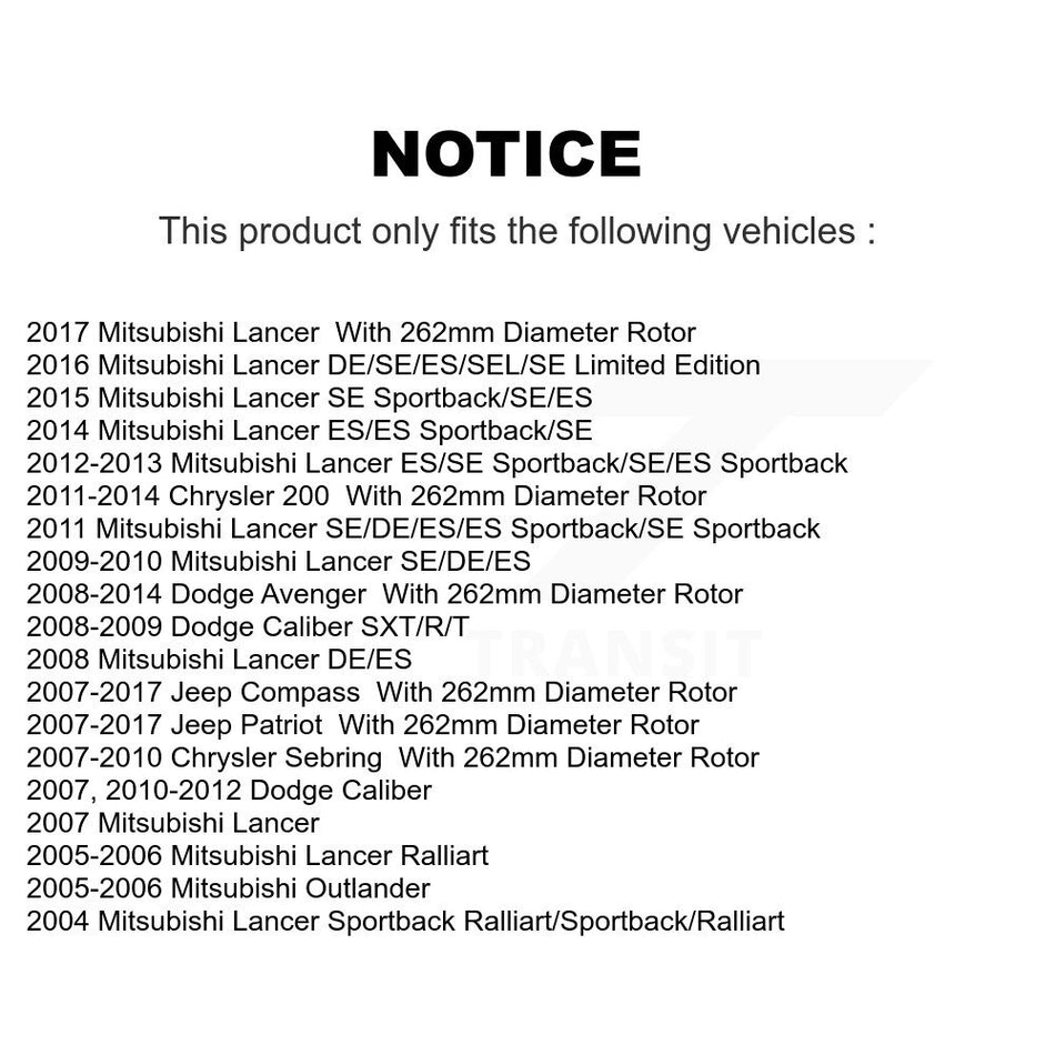 Rear Semi-Metallic Disc Brake Pads PPF-D1037 For Jeep Dodge Patriot Chrysler Compass Avenger 200 Caliber Mitsubishi Lancer Sebring Outlander