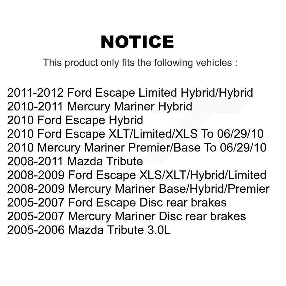 Front Semi-Metallic Disc Brake Pads PPF-D1047 For Ford Escape Mazda Tribute Mercury Mariner