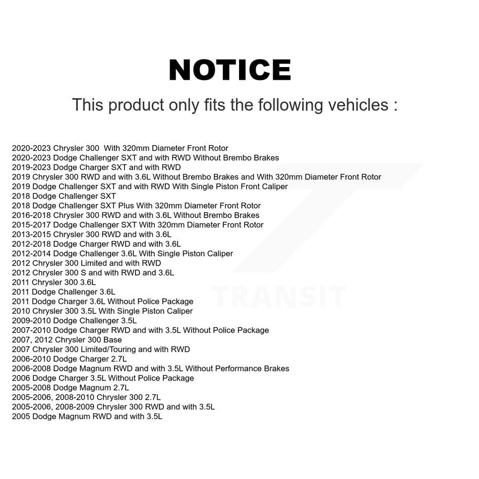 Front Semi-Metallic Disc Brake Pads PPF-D1056 For Dodge Chrysler 300 Charger Challenger Magnum