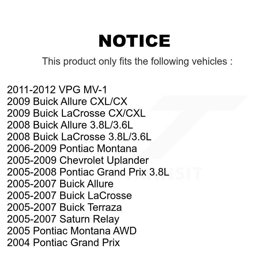Front Semi-Metallic Disc Brake Pads PPF-D1075 For Pontiac Buick Montana Chevrolet Uplander LaCrosse