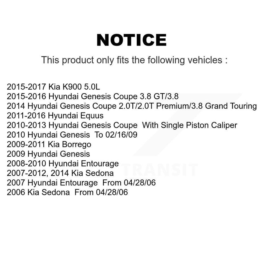 Rear Semi-Metallic Disc Brake Pads PPF-D1284 For Hyundai Genesis Coupe Kia Sedona Entourage Borrego