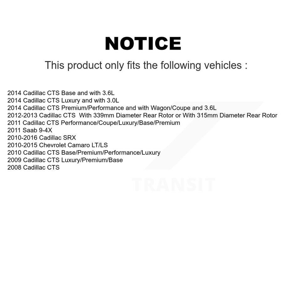 Rear Semi-Metallic Disc Brake Pads PPF-D1337 For Cadillac SRX Chevrolet Camaro CTS Saab 9-4X