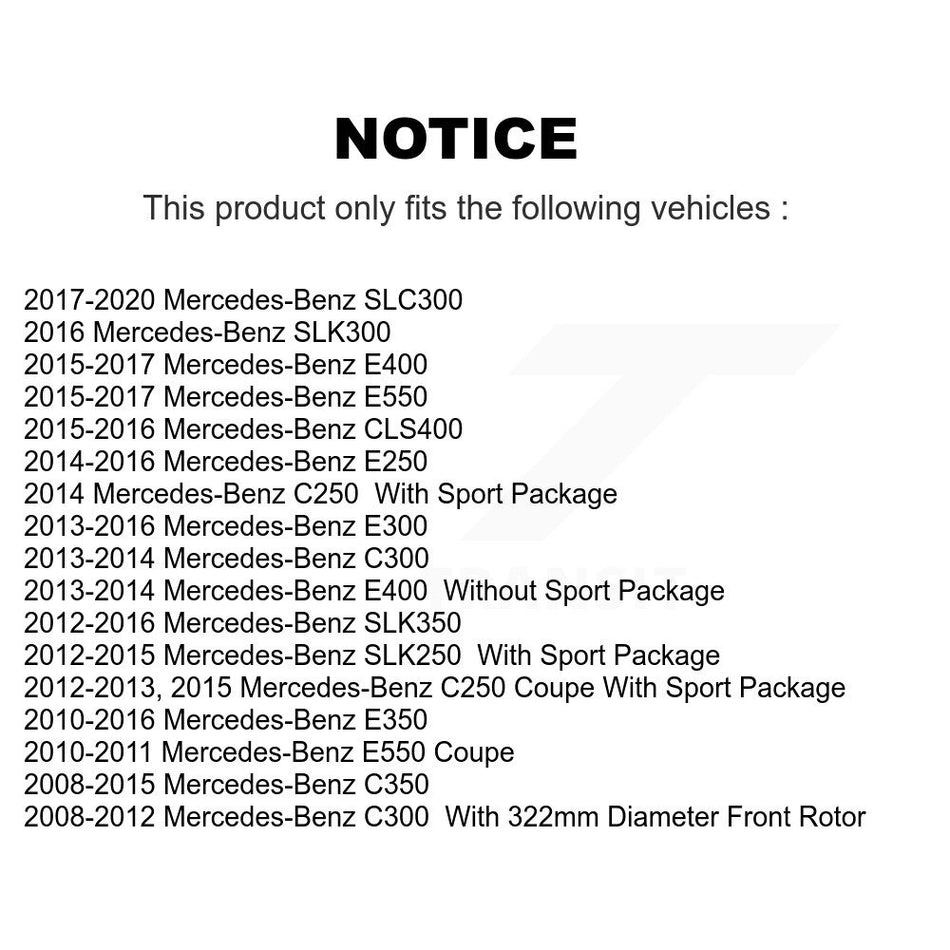 Front Semi-Metallic Disc Brake Pads PPF-D1342 For Mercedes-Benz C300 E350 C350 C250 E400 E550 E250