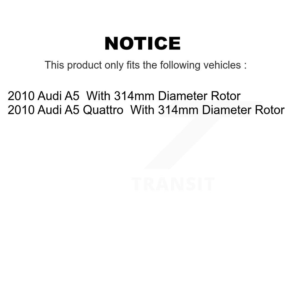 Front Semi-Metallic Disc Brake Pads PPF-D1535A For 2010 Audi A5 Quattro With 314mm Diameter Rotor