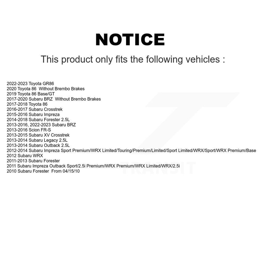 Front Semi-Metallic Disc Brake Pads PPF-D1539 For Subaru Forester Impreza XV Crosstrek Outback BRZ