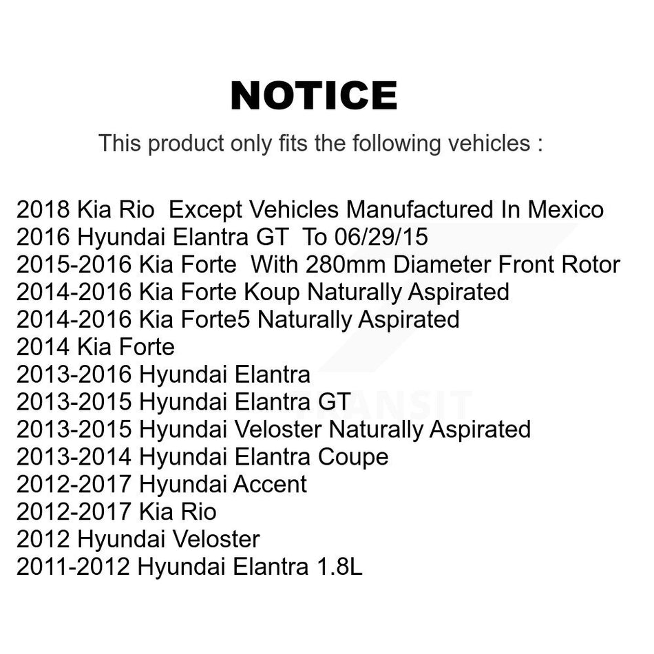 Front Semi-Metallic Disc Brake Pads PPF-D1543 For Hyundai Elantra Accent Kia Rio GT Forte Veloster