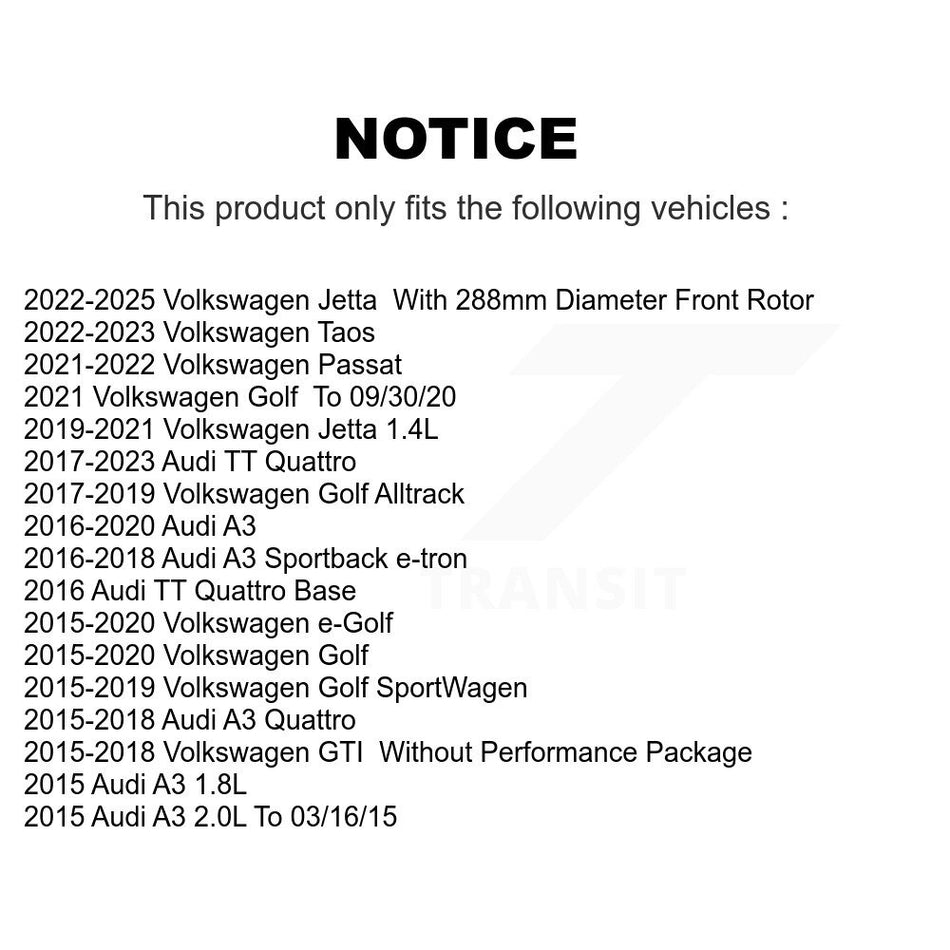 Front Semi-Metallic Disc Brake Pads PPF-D1760A For Volkswagen Jetta Golf SportWagen Taos Audi GTI A3