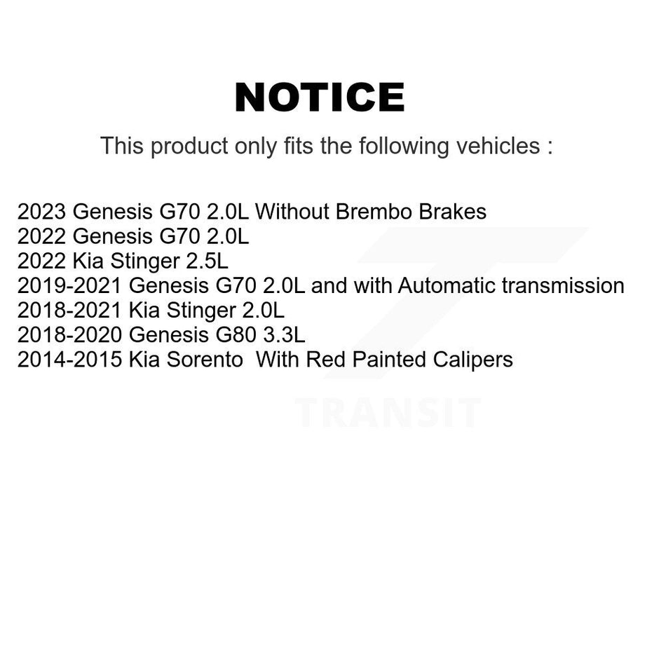 Rear Semi-Metallic Disc Brake Pads PPF-D1816 For Kia Sorento Genesis G70 Stinger G80