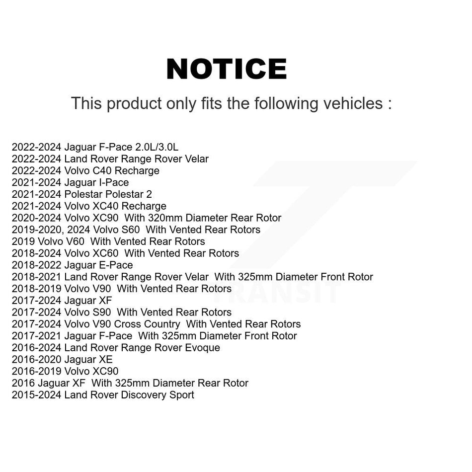 Rear Semi-Metallic Disc Brake Pads PPF-D1821 For Volvo Land Rover XC60 XC90 Jaguar F-Pace Range 2 XE