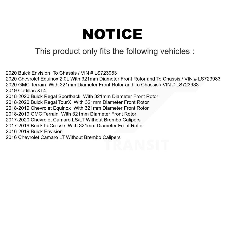 Front Semi-Metallic Disc Brake Pads PPF-D1886 For Chevrolet Equinox GMC Terrain Buick Envision XT4