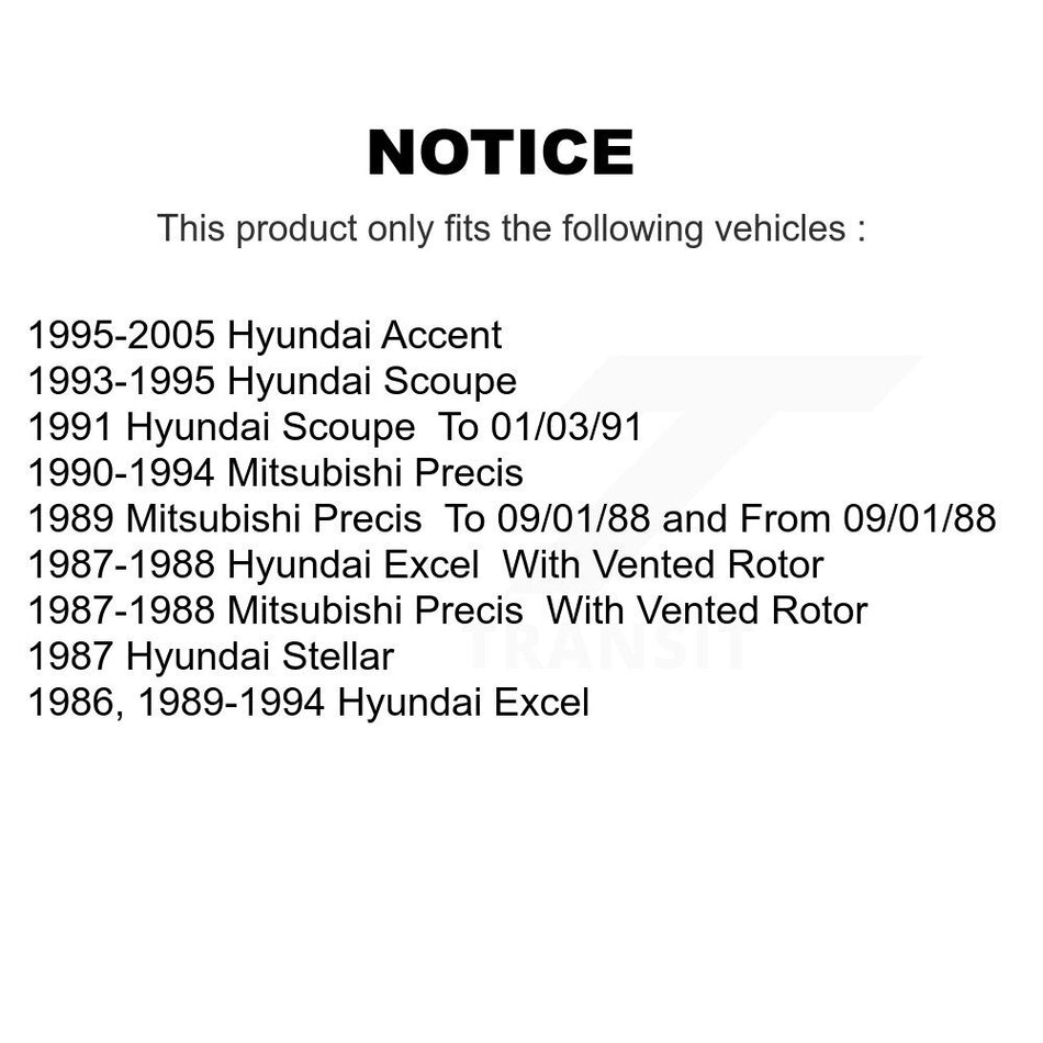 Front Semi-Metallic Disc Brake Pads PPF-D440 For Hyundai Accent Excel Scoupe Mitsubishi Precis Stellar