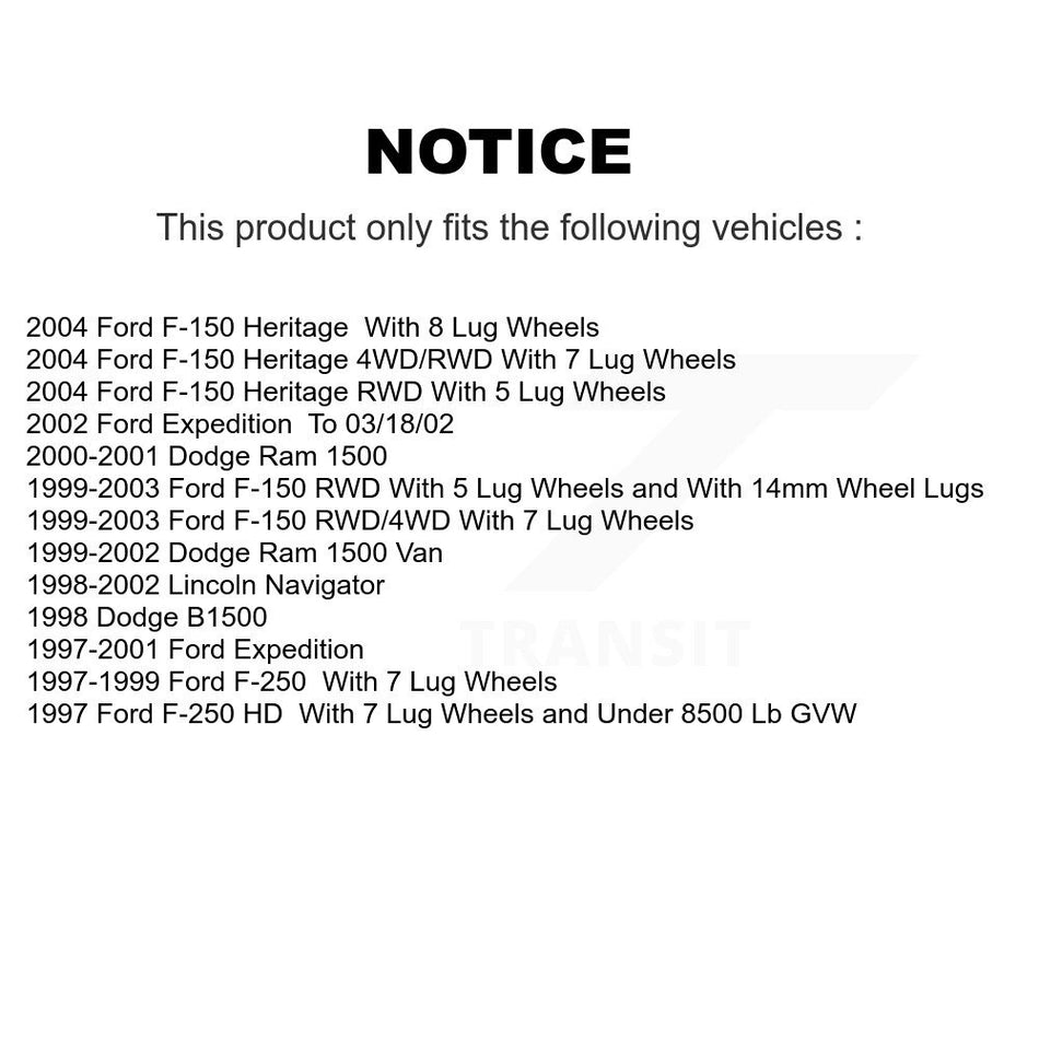 Front Semi-Metallic Disc Brake Pads PPF-D702 For Ford F-150 Expedition Dodge Ram 1500 F-250 HD Lincoln Navigator Heritage Van B1500