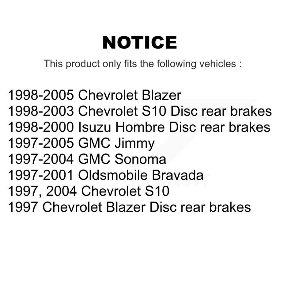Rear Semi-Metallic Disc Brake Pads PPF-D729 For Chevrolet S10 Blazer GMC Sonoma Jimmy Oldsmobile Bravada Isuzu Hombre