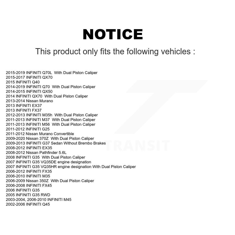 Front Semi-Metallic Disc Brake Pads PPF-D888 For INFINITI Nissan Murano G37 G35 Pathfinder EX35 370Z