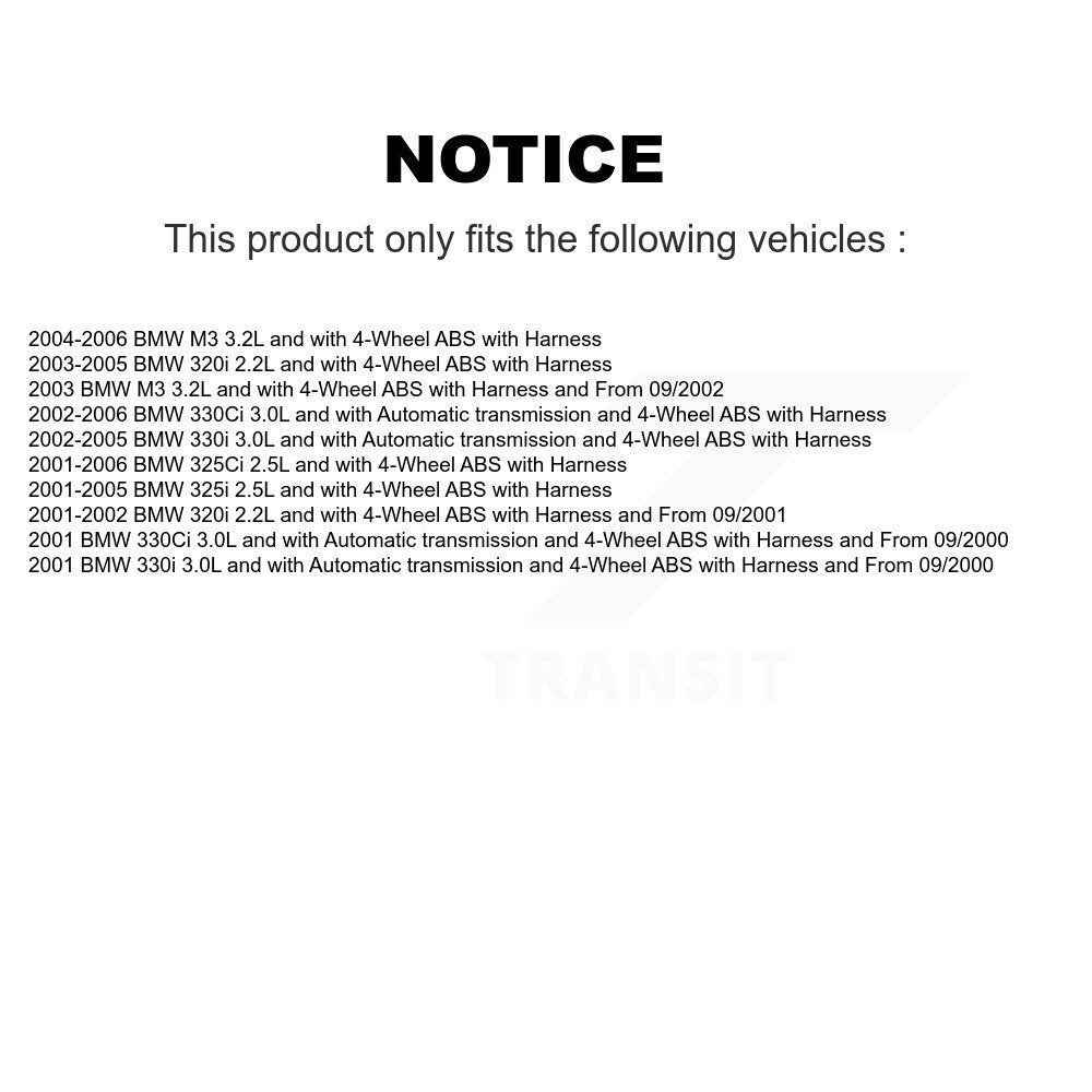 Rear ABS Wheel Speed Sensor SEN-2ABS0075 For BMW 330Ci 325Ci 325i M3 320i 330i