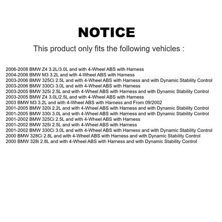 Front ABS Wheel Speed Sensor SEN-2ABS0076 For BMW Z4 330Ci 325Ci 325i M3 320i 330i 328Ci 328i