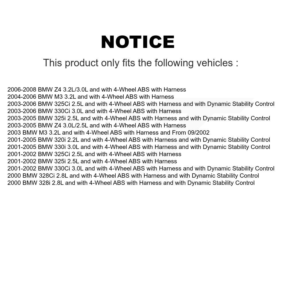 Front ABS Wheel Speed Sensor SEN-2ABS0077 For BMW Z4 330Ci 325Ci 325i M3 320i 330i 328Ci 328i