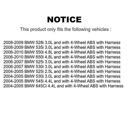 Front ABS Wheel Speed Sensor SEN-2ABS0098 For BMW 530i 650i 525i 645Ci 550i 528i 545i 535i