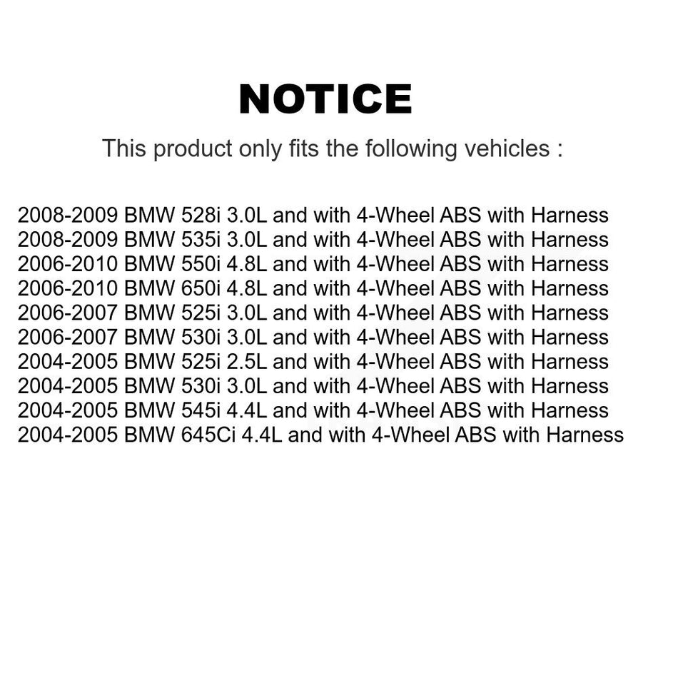 Front ABS Wheel Speed Sensor SEN-2ABS0098 For BMW 530i 650i 525i 645Ci 550i 528i 545i 535i