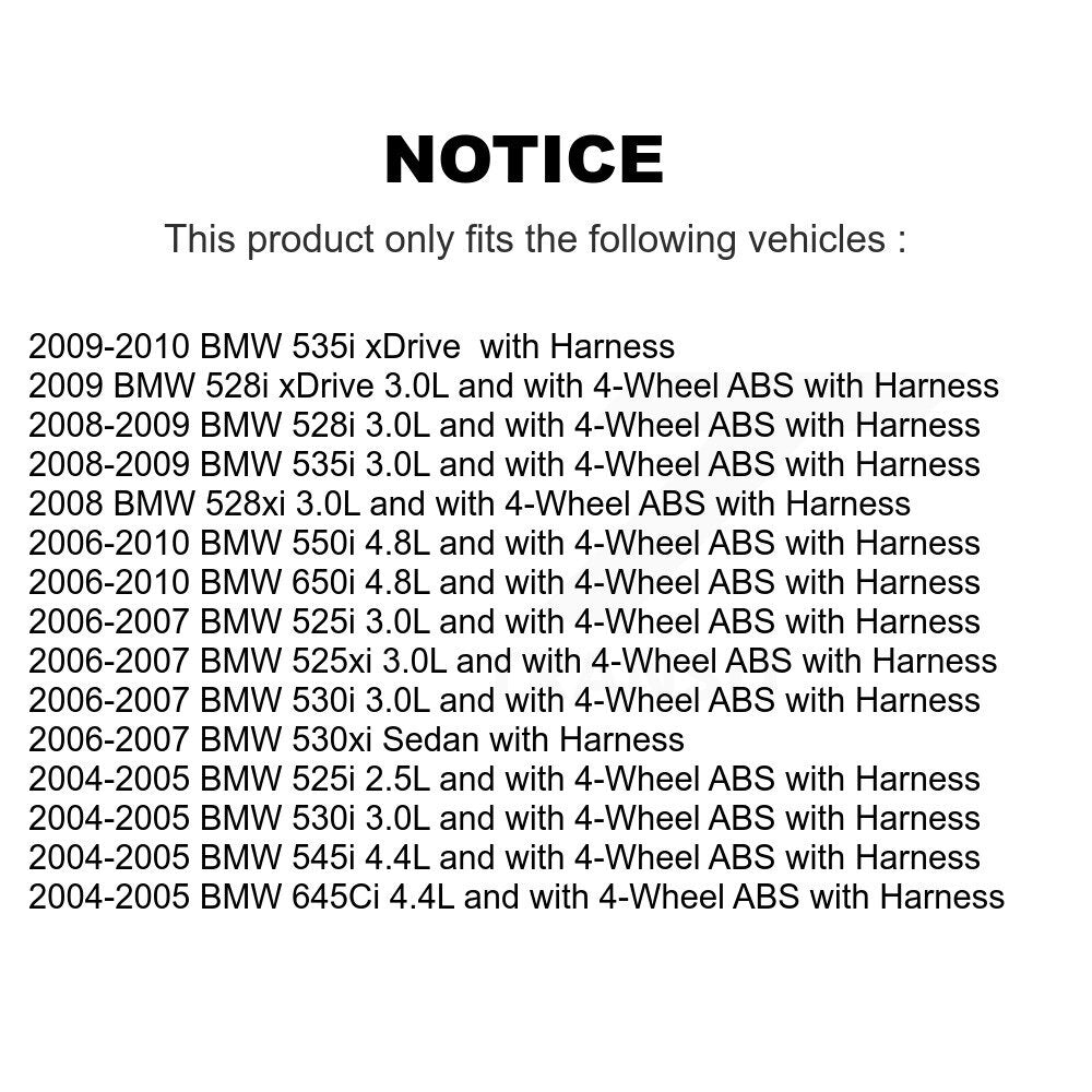 Rear ABS Wheel Speed Sensor SEN-2ABS0100 For BMW 530i 530xi 650i 525i 535i xDrive 645Ci 528xi 525xi