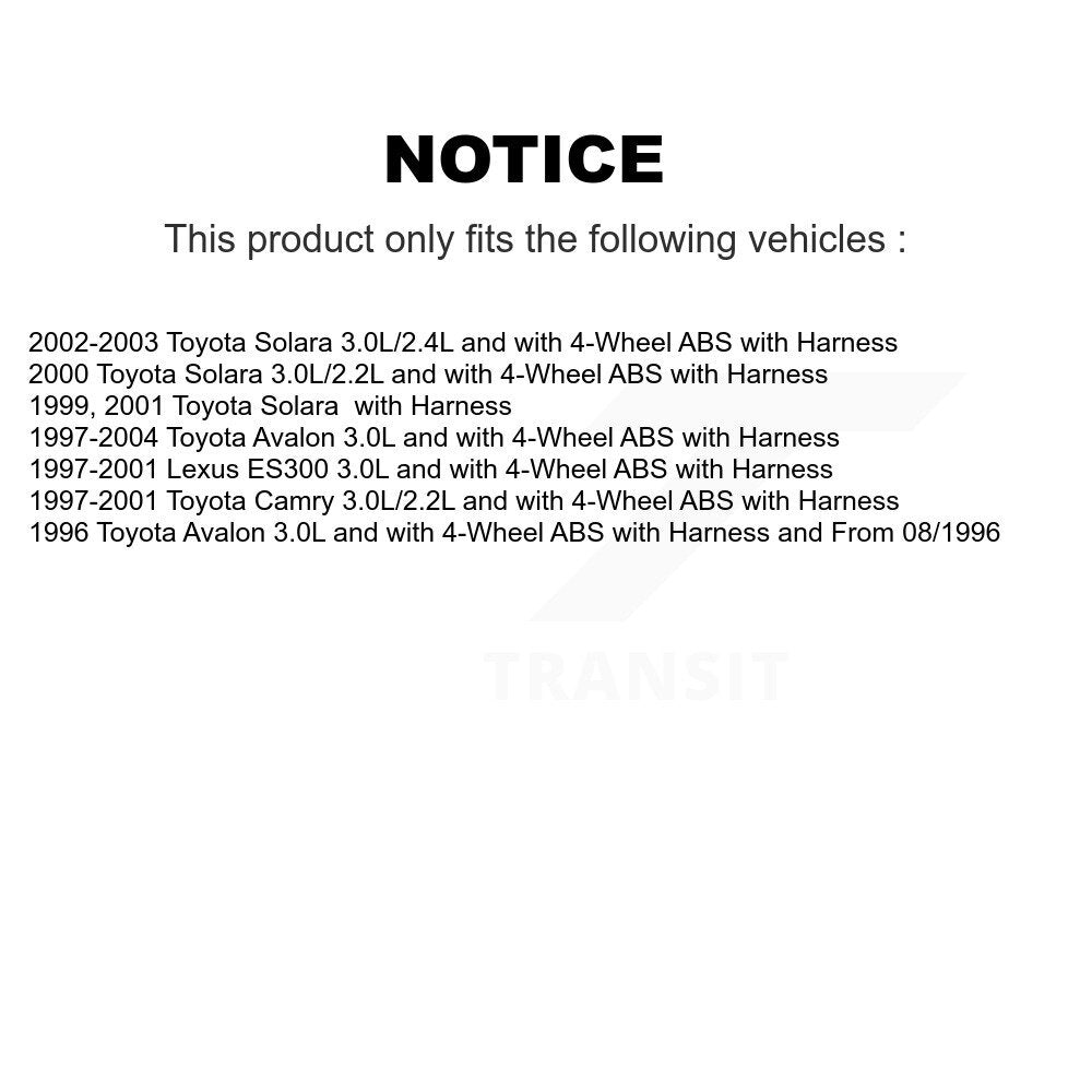 Front Right ABS Wheel Speed Sensor SEN-2ABS0135 For Toyota Camry Solara Avalon Lexus ES300