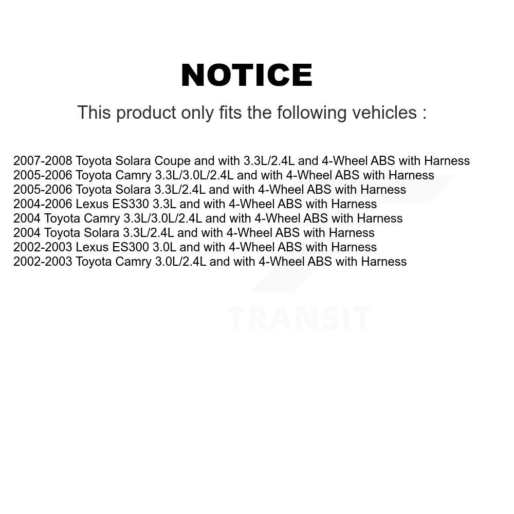Front Right ABS Wheel Speed Sensor SEN-2ABS0144 For Toyota Camry Lexus Solara ES330 ES300