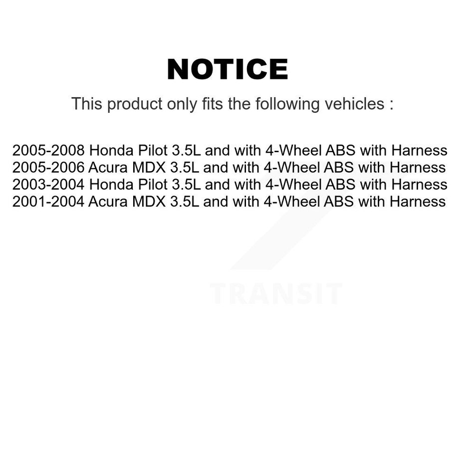Rear Right ABS Wheel Speed Sensor SEN-2ABS0168 For Honda Pilot Acura MDX 3.5L with 4-Wheel