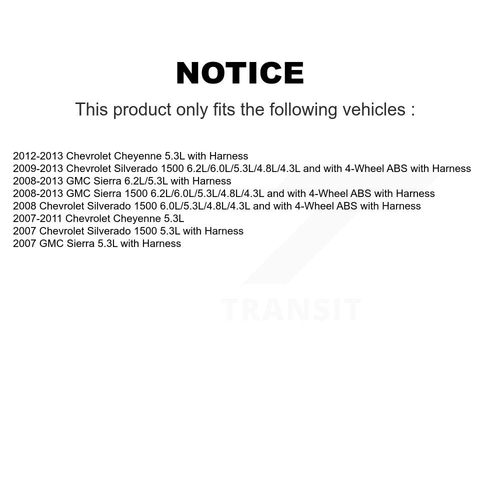 Rear ABS Wheel Speed Sensor SEN-2ABS0171 For Chevrolet Silverado 1500 GMC Sierra Cheyenne