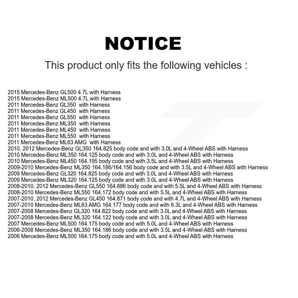 Front ABS Wheel Speed Sensor SEN-2ABS0196 For Mercedes-Benz ML350 ML320 GL350 GL320 GL450 GL550 ML63