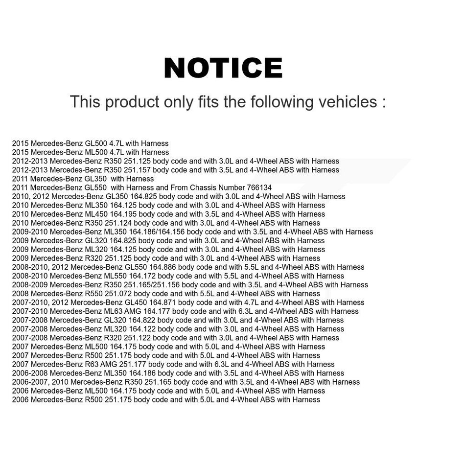 Rear ABS Wheel Speed Sensor SEN-2ABS0205 For Mercedes-Benz ML350 ML320 GL350 R350 GL320 GL450 GL550