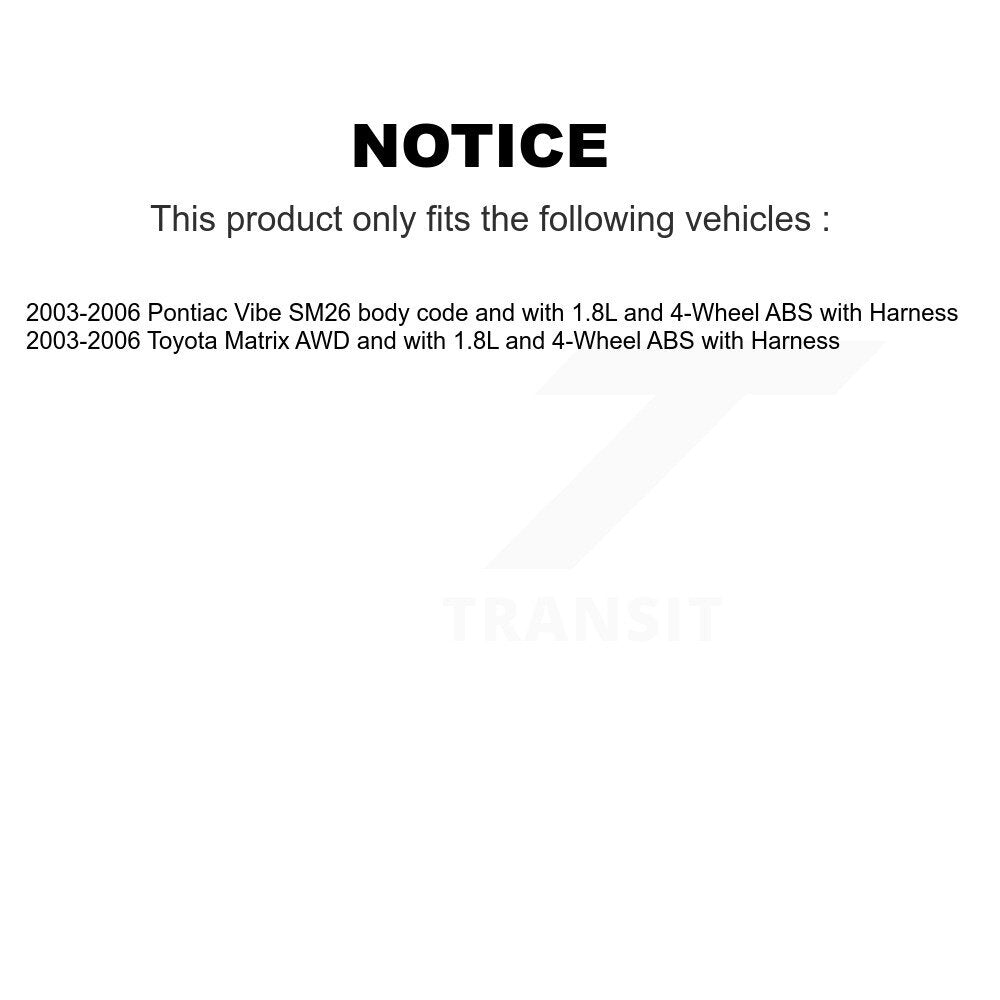 Rear Right ABS Wheel Speed Sensor SEN-2ABS0242 For 2003-2006 Toyota Matrix Pontiac Vibe with Harness